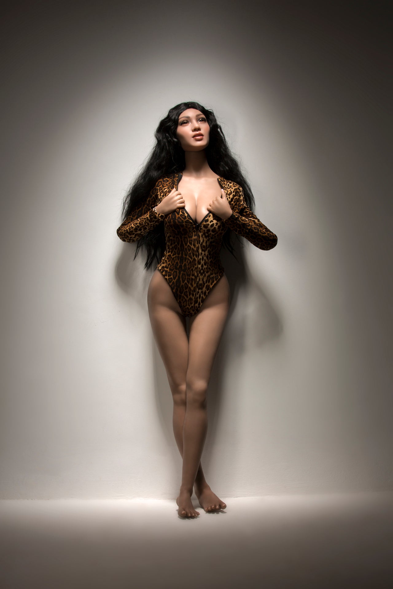 161CM(5ft3') Black Skin Curly Hair Sex Doll S7 Yolanda - Open Eyes