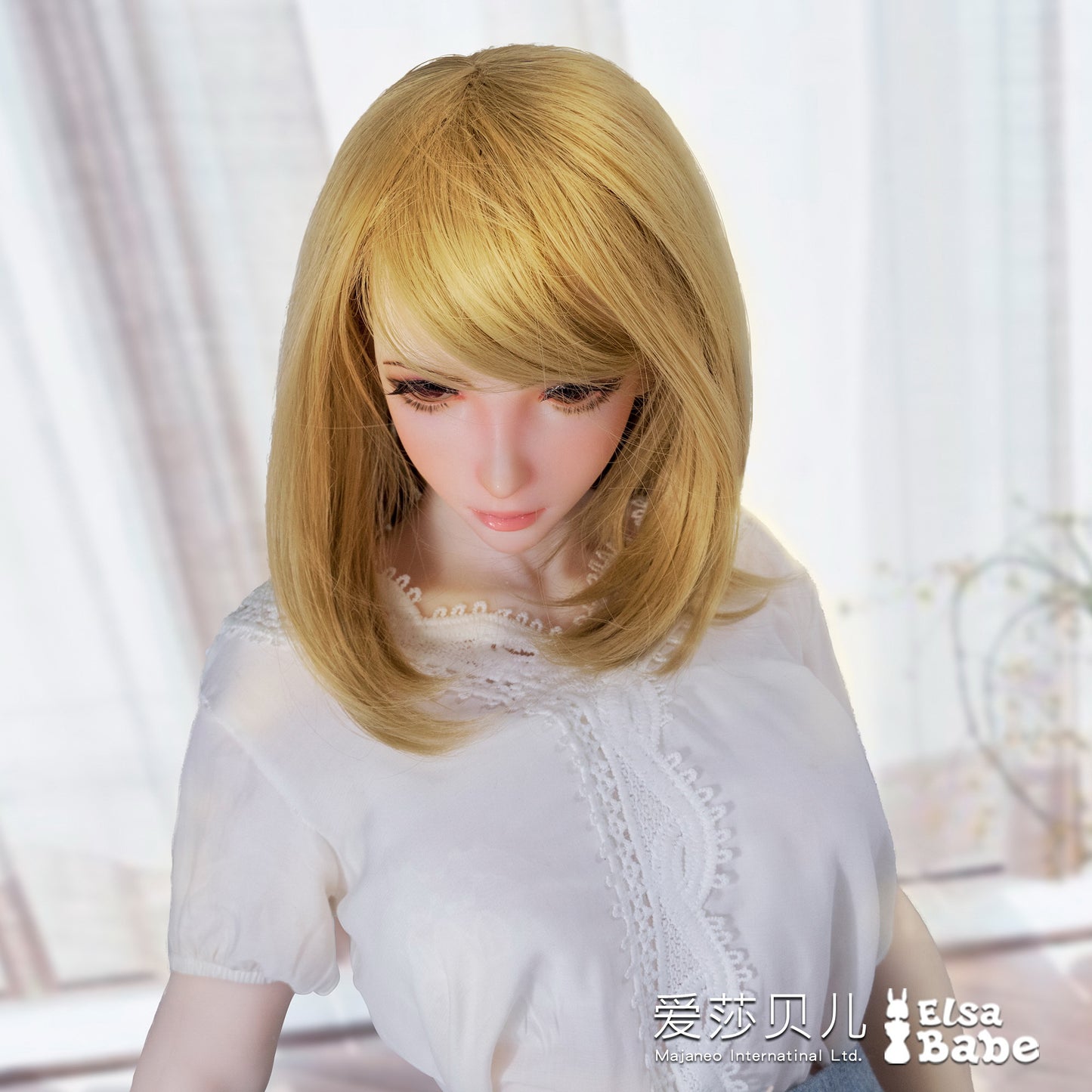 ElsaBabe Big Breasts Platinum Silicone Sex Doll Anime Figure Body Real Solid Erotic Toy With Metal Skeleton, Sea Miko
